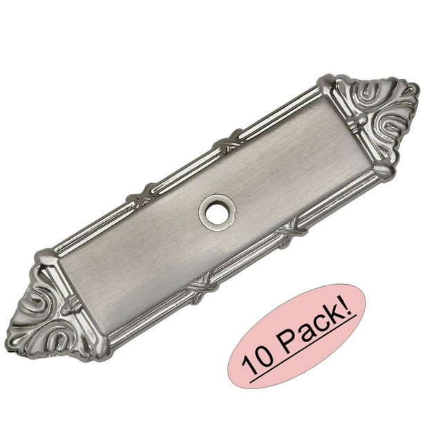 *10 Pack* Cosmas Cabinet Hardware Satin Nickel Cabinet Knob Backplates #B-112SN 